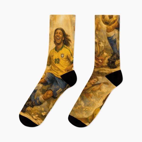 Item preview, Ronaldinho – The Eternal Smile | Baroque Football Legend Art designed and sold by WhisperFrame.
