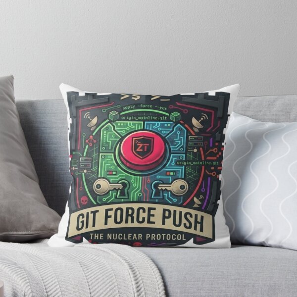 Item preview, Git Force Push The Nuclear Protocol DevOps Developer Merge Conflict Badge designed and sold by TechNexusPrints.