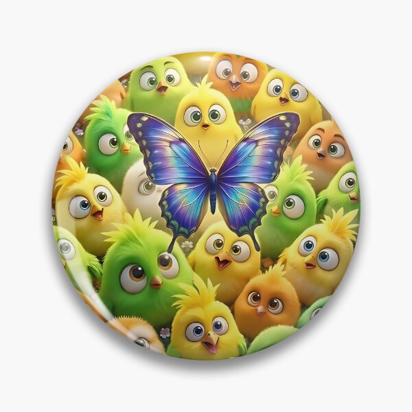 Item preview, 100 FUNNY 3D BIRDS WHATCHING A BLUE BUTTERFLY designed and sold by ToxicInkArt.