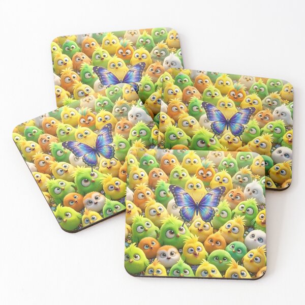 Item preview, 100 FUNNY 3D BIRDS WHATCHING A BLUE BUTTERFLY designed and sold by ToxicInkArt.