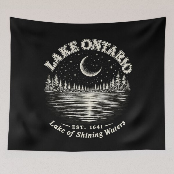 Item preview, Lake Ontario Lake Of Shining Waters Vintage Nature Pine Trees designed and sold by JimJefferiesSh.