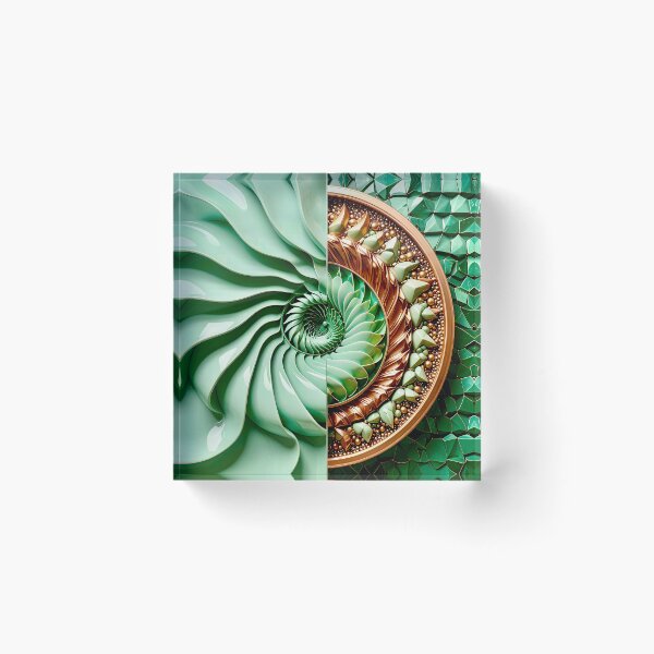 Item preview, Celadon Wave and Metallic Copper Vortex designed and sold by Vicky Brago-Mitchell®.