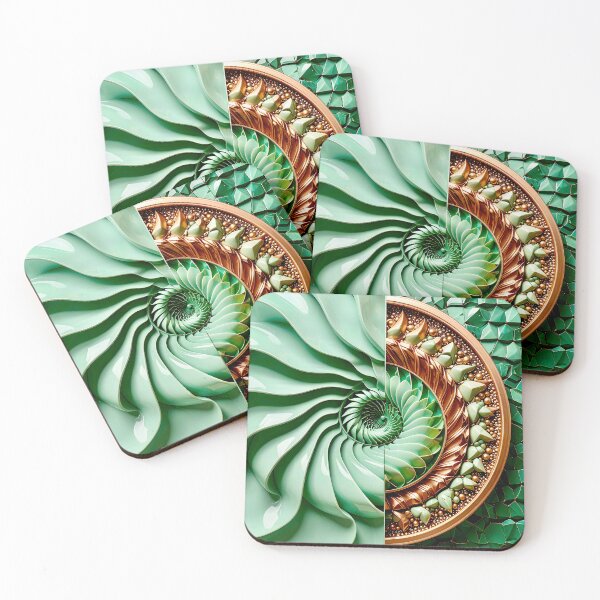 Item preview, Celadon Wave and Metallic Copper Vortex designed and sold by Vicky Brago-Mitchell®.