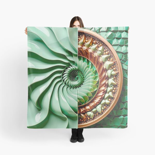 Item preview, Celadon Wave and Metallic Copper Vortex designed and sold by Vicky Brago-Mitchell®.