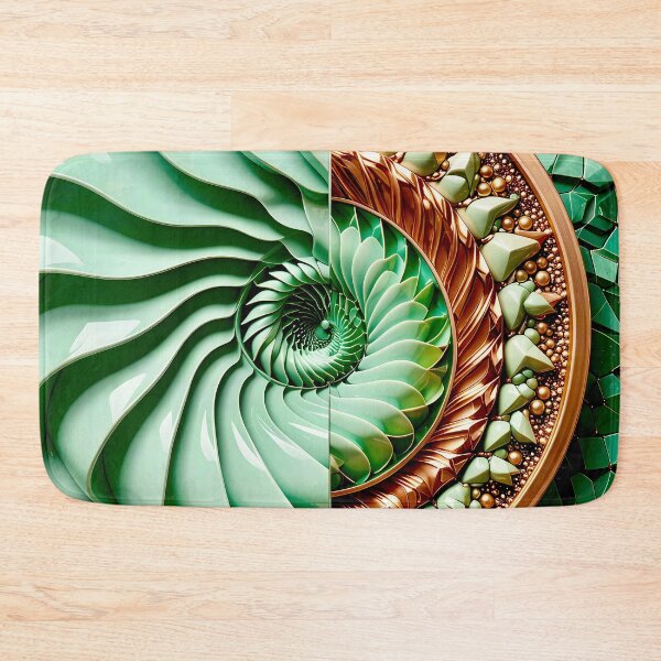 Item preview, Celadon Wave and Metallic Copper Vortex designed and sold by Vicky Brago-Mitchell®.