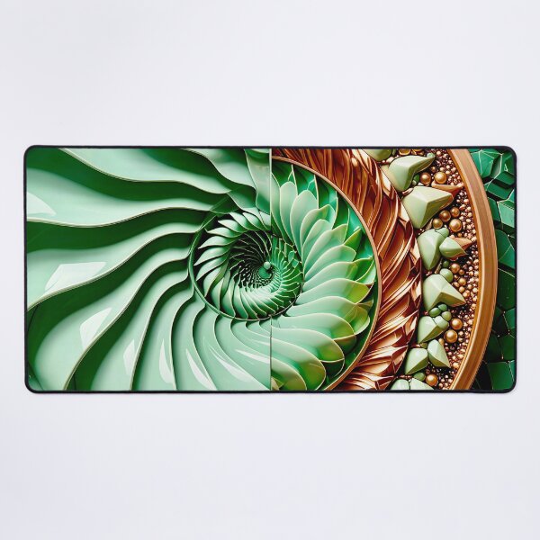 Item preview, Celadon Wave and Metallic Copper Vortex designed and sold by Vicky Brago-Mitchell®.