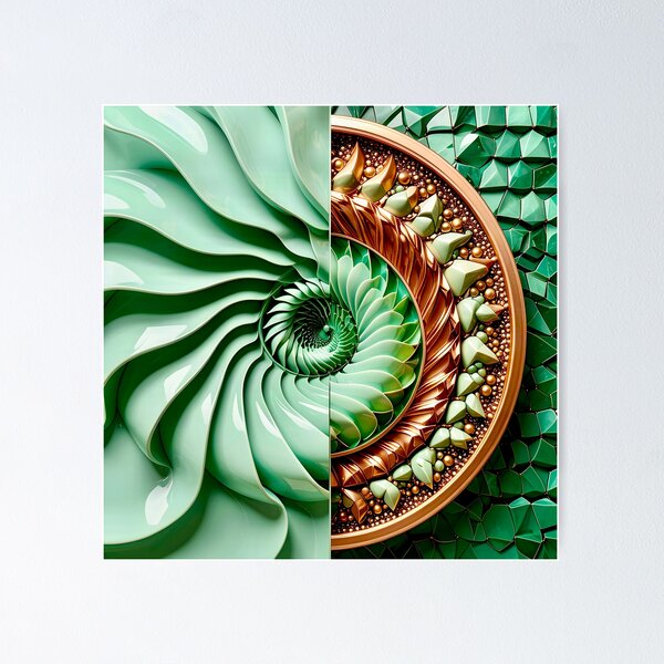 Artikelvorschau, Celadon Wave und Metallic Copper Vortex entworfen und verkauft von Vicky Brago-Mitchell®.