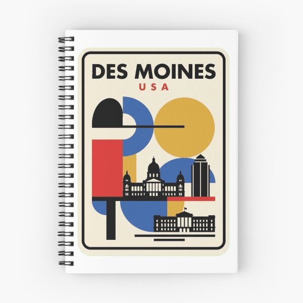Item preview, Retro Des Moines Bauhaus Geometric Skyline designed and sold by k3rstman1.