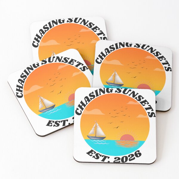 Item preview, Chasing Sunsets Est 2026 - Vintage Sailboat Ocean Graphic designed and sold by Frafri92.