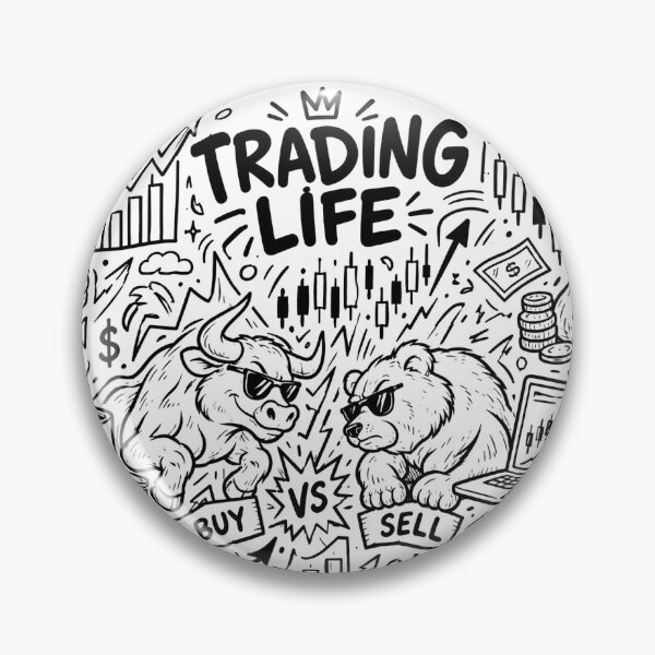 Item preview, Trading Life Stock Market Bull vs Bear Doodle Art designed and sold by BS Creations.