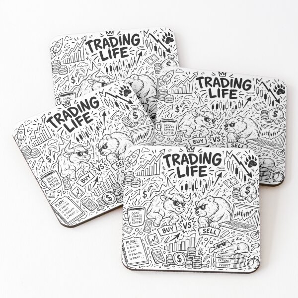 Item preview, Trading Life Stock Market Bull vs Bear Doodle Art designed and sold by BS Creations.