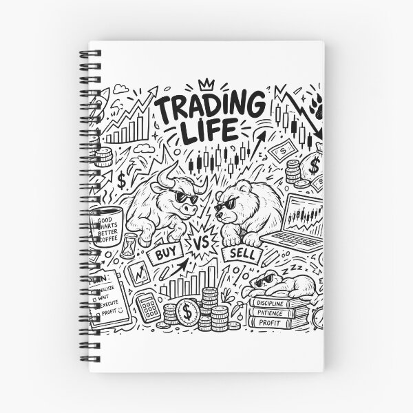 Item preview, Trading Life Stock Market Bull vs Bear Doodle Art designed and sold by BS Creations.