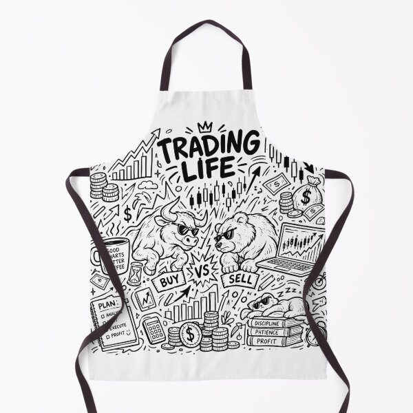 Item preview, Trading Life Stock Market Bull vs Bear Doodle Art designed and sold by BS Creations.