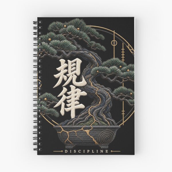Item preview, Japanese Discipline Bonsai Embroidery – Kintsugi Pine Tree Art designed and sold by Emoji Emblems.