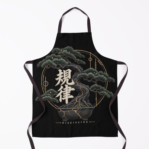 Item preview, Japanese Discipline Bonsai Embroidery – Kintsugi Pine Tree Art designed and sold by Emoji Emblems.