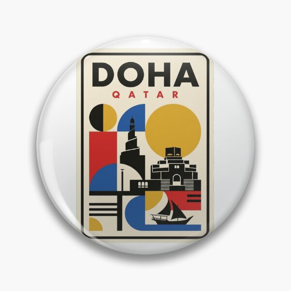 Item preview, Retro Doha Bauhaus Geometric Skyline designed and sold by k3rstman1.