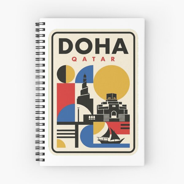 Item preview, Retro Doha Bauhaus Geometric Skyline designed and sold by k3rstman1.