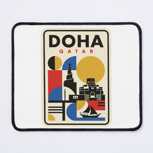 Item preview, Retro Doha Bauhaus Geometric Skyline designed and sold by k3rstman1.