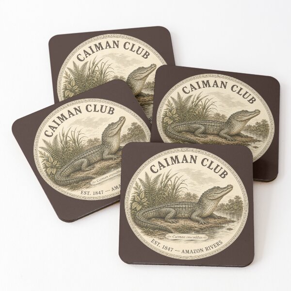 Item preview, Caiman Club Amazon Wetlands Vintage Badge designed and sold by CalmCapy Co.