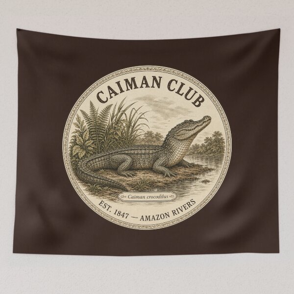 Item preview, Caiman Club Amazon Wetlands Vintage Badge designed and sold by CalmCapy Co.