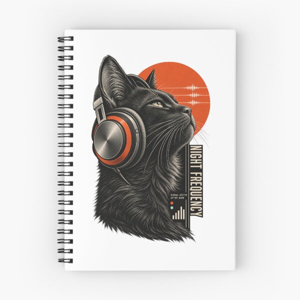 Item preview, Night Frequency Black Cat Headphones Music Lover Design designed and sold by Trendy-Artistry.