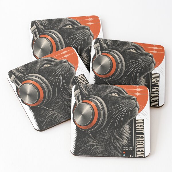 Item preview, Night Frequency Black Cat Headphones Music Lover Design designed and sold by Trendy-Artistry.