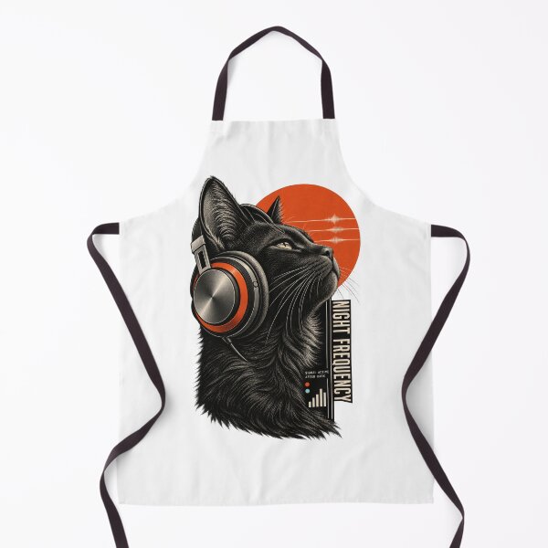 Item preview, Night Frequency Black Cat Headphones Music Lover Design designed and sold by Trendy-Artistry.