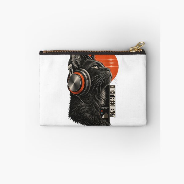 Item preview, Night Frequency Black Cat Headphones Music Lover Design designed and sold by Trendy-Artistry.