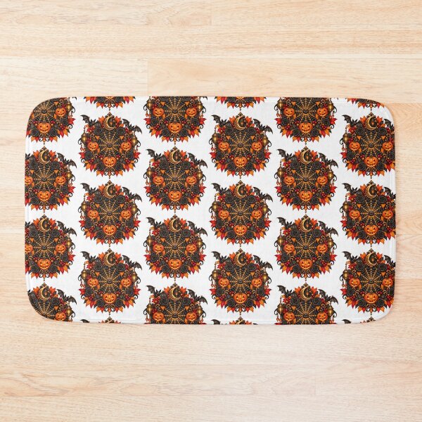 Item preview, Gothic Halloween Spiderweb – Pumpkin, Bats & Red Roses designed and sold by Clothes With Smiling Animals Walt Gral.