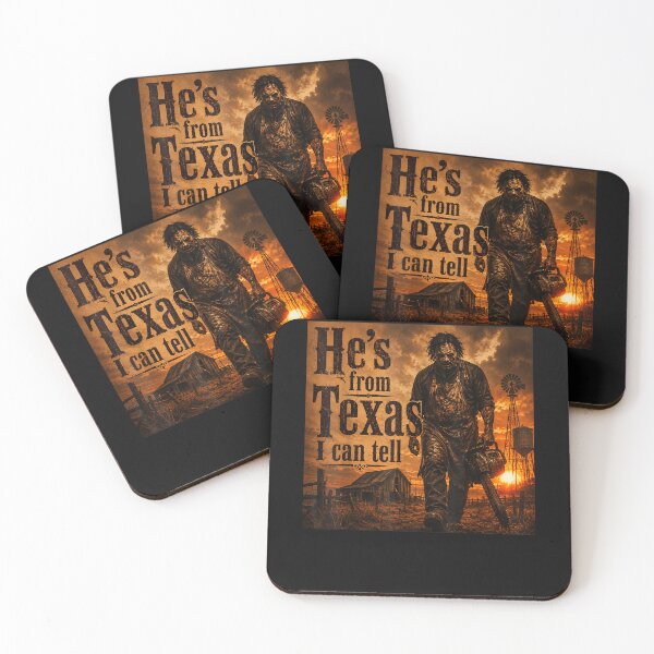 Item preview, He's from Texas I can Tell Halloween Chainsaw Horror  designed and sold by leevekaArt.