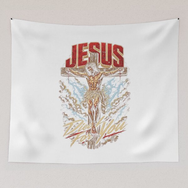 Item preview, Jesus Died For You Christian Faith Crucifixion Storm Artwork designed and sold by CaChimShop.