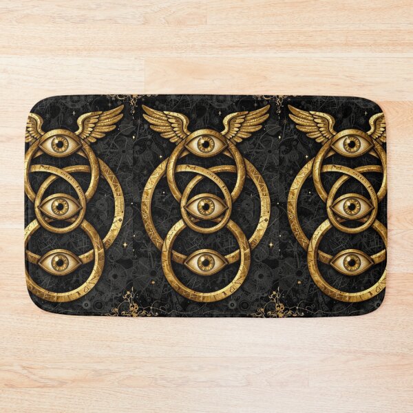 Item preview, Sacred Alchemical Trinity Geometry Dark Occult Gold Art designed and sold by VintageManiac.