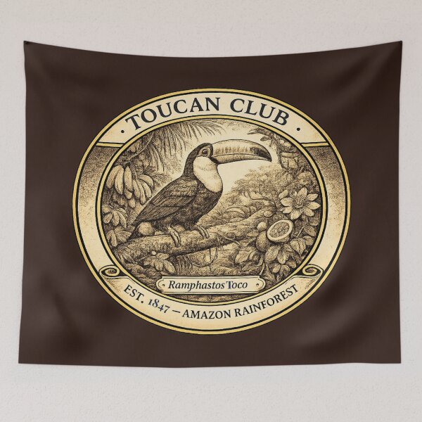 Item preview, Toucan Club Amazon Rainforest Vintage Badge designed and sold by CalmCapy Co.