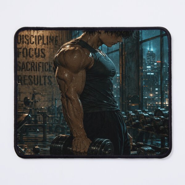 Item preview, Gym Motivation Anime Aesthetic - Discipline and Focus Workout Art designed and sold by Bathu Designs.