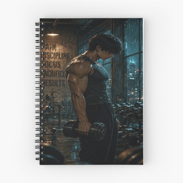 Item preview, Gym Motivation Anime Aesthetic - Discipline and Focus Workout Art designed and sold by Bathu Designs.