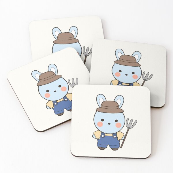 Item preview, Hand Drawn Cute Blue Easter Bunny Farmer designed and sold by Porpor Artwork.
