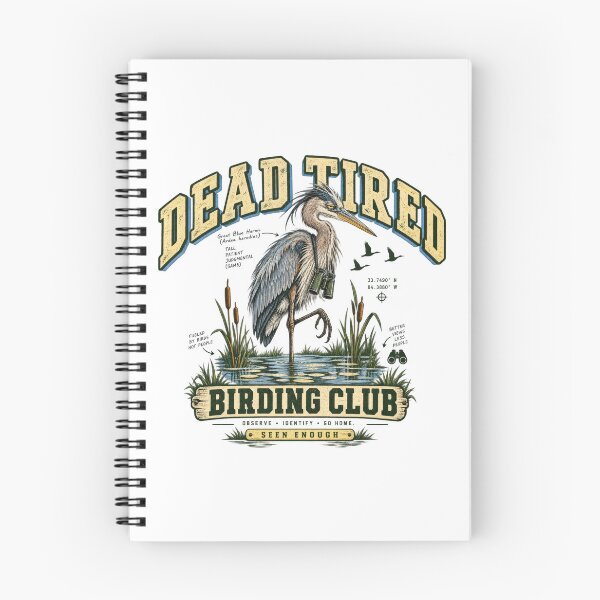 Item preview, Dead Tired Birding Club Funny Heron Birdwatching Design designed and sold by Trendy-Artistry.