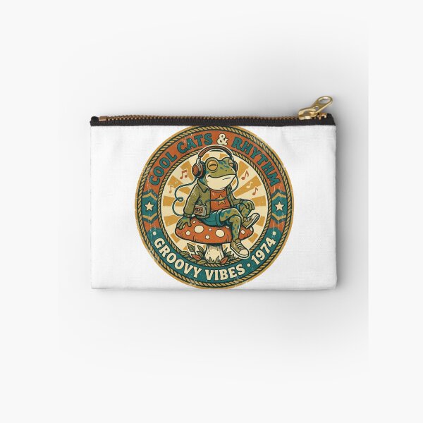 Item preview, Vibing & Thriving Chill Frog Vintage Retro Badge designed and sold by lovepower.