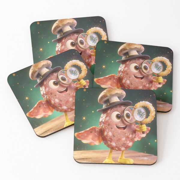 Item preview, Cute Salami Detective Holding Magnifying Glass designed and sold by OksArtStudio.