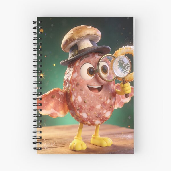 Item preview, Cute Salami Detective Holding Magnifying Glass designed and sold by OksArtStudio.