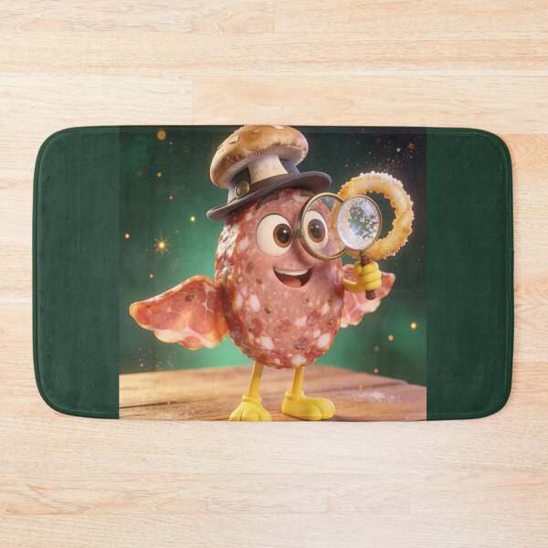 Item preview, Cute Salami Detective Holding Magnifying Glass designed and sold by OksArtStudio.