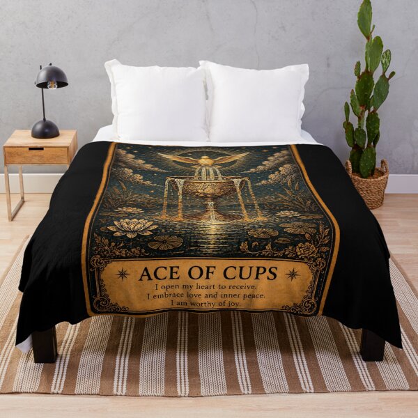 Item preview, Ace of Cups Tarot Card - Mystical Love & Spiritual Connection designed and sold by ArcanaAbsolute.