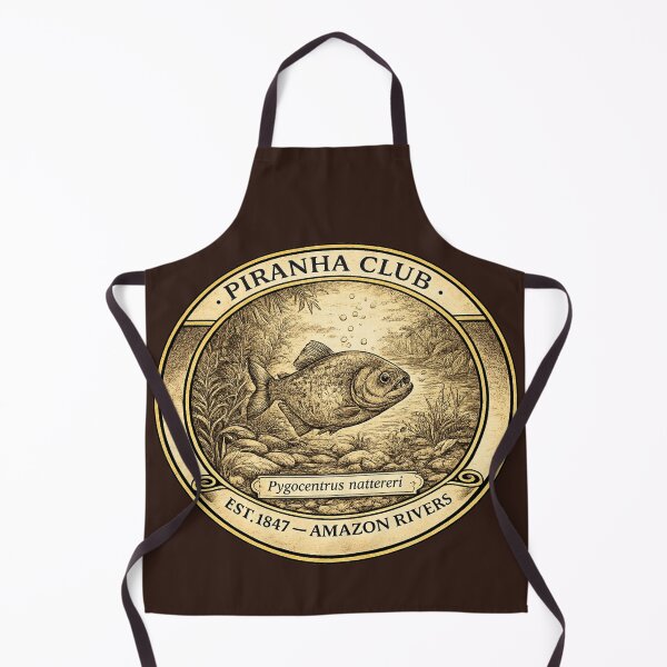 Item preview, Piranha Club Amazon Rivers Vintage Badge designed and sold by CalmCapy Co.