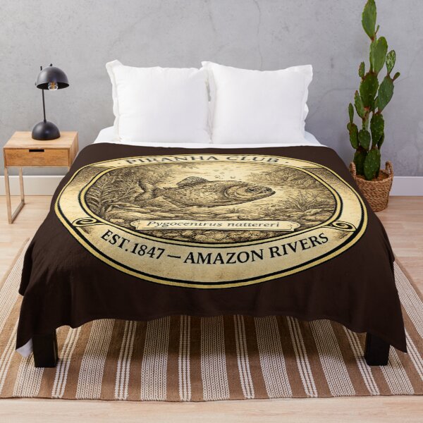 Item preview, Piranha Club Amazon Rivers Vintage Badge designed and sold by CalmCapy Co.