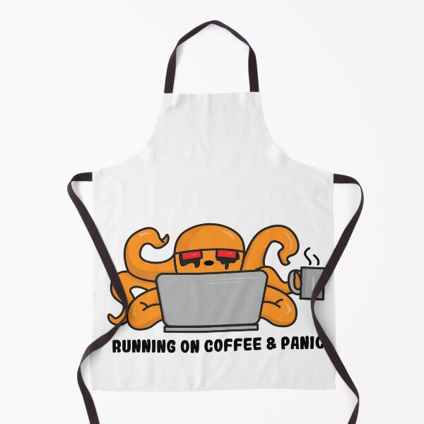 Item preview, Running on Coffee & Panic | Funny Octopus designed and sold by Creatory.studio.