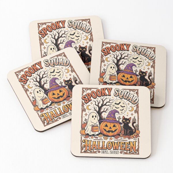 Item preview, Spooky Squad Halloween Black Cat Ghost Pumpkin designed and sold by VibeTherapyArt.
