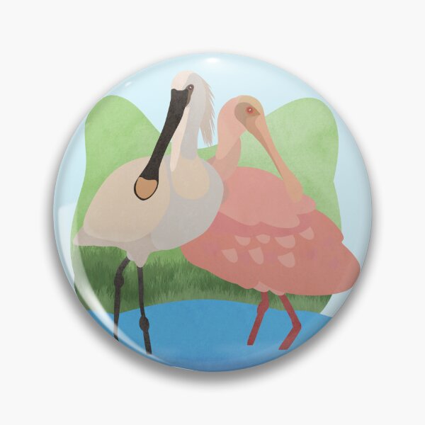 Item preview, Illustration of a Pink Spoonbill and a White Spoonbill designed and sold by FandomizedRose.