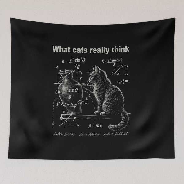 Item preview, What Cats Really Think Funny Cat Physics Science Humor Nerd Design designed and sold by Lexastrong.