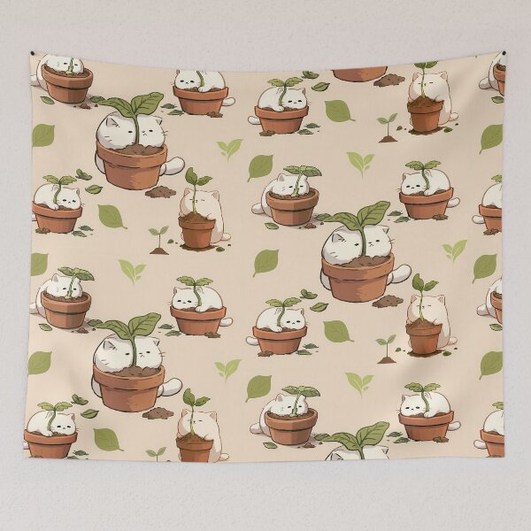 Item preview, Plant Pot Cats Seamless Pattern designed and sold by 123Long.