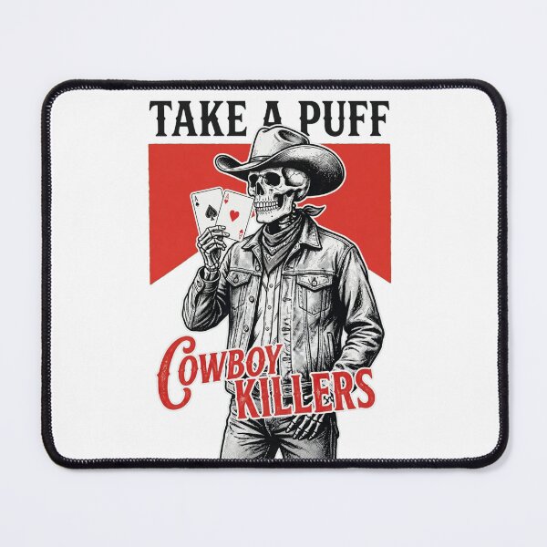 Item preview, Cowboy Killers Skeleton Cowboy Poker Art — Take a Puff Vintage Western Design designed and sold by inkfluenceart.